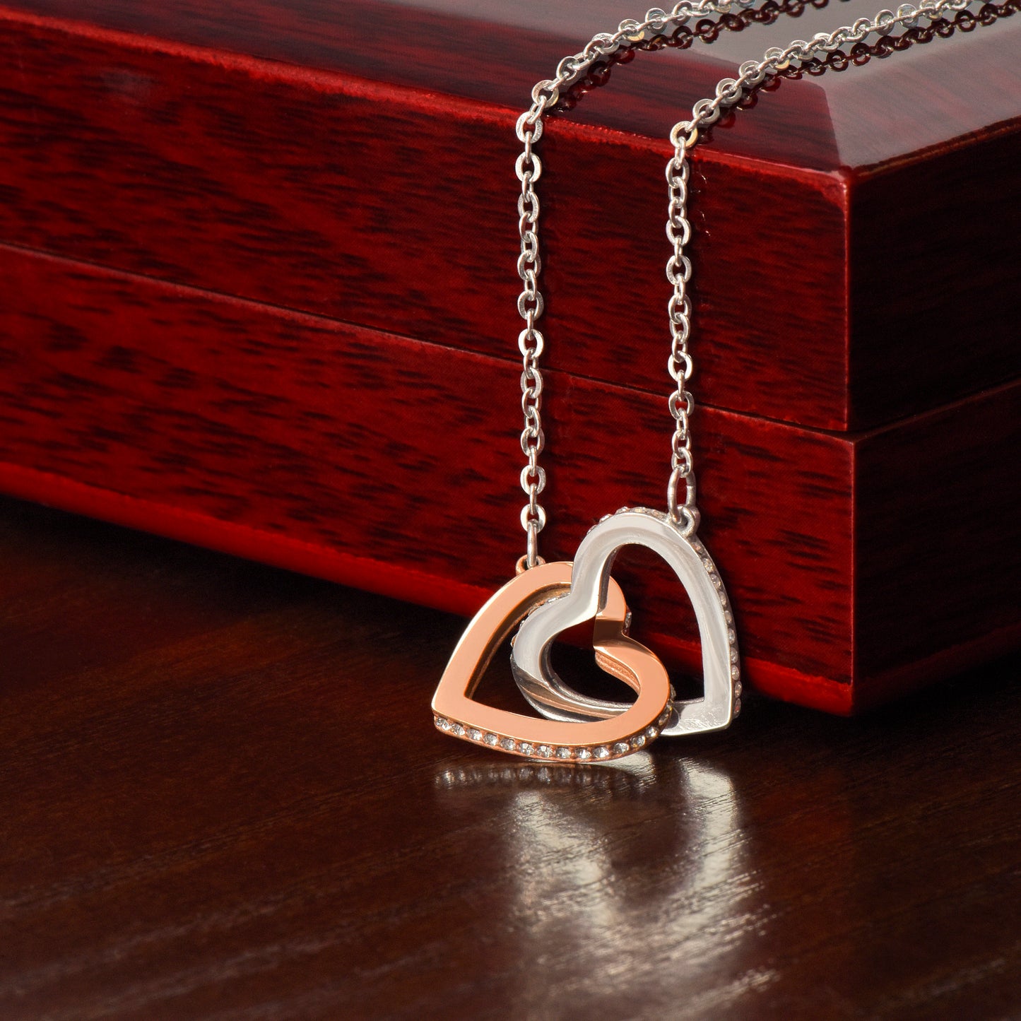 To My Daughter - Intertwined Hearts Keepsake Necklace
