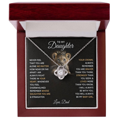 To My Daughter Love Knot Necklace 4