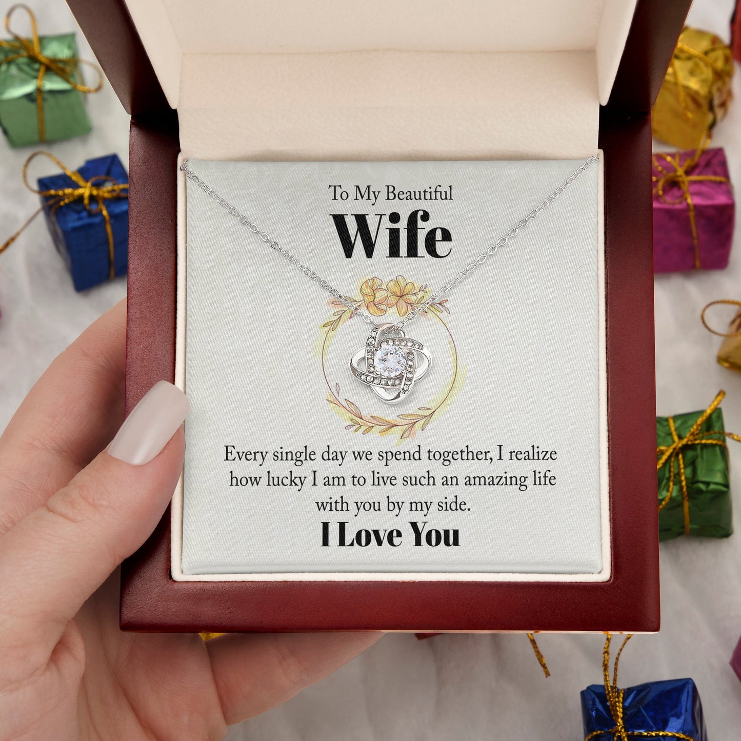 To My Wife Love Knot Necklace