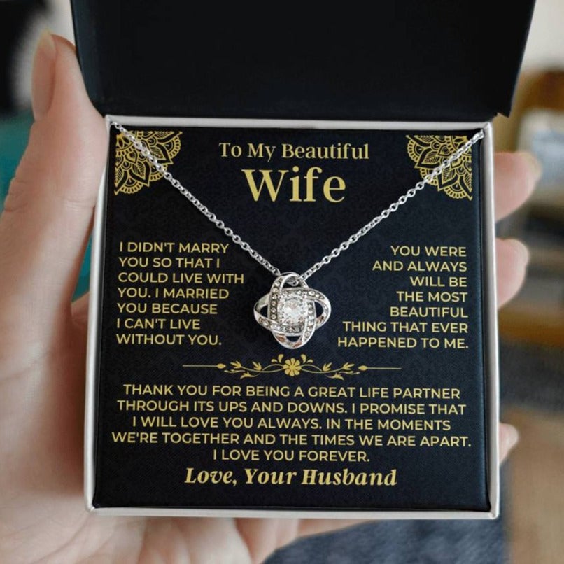 To My Wife Love Knot Necklace 2