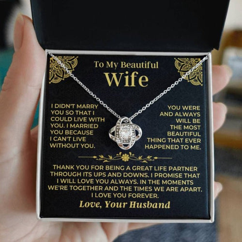 To My Wife Love Knot Necklace 2