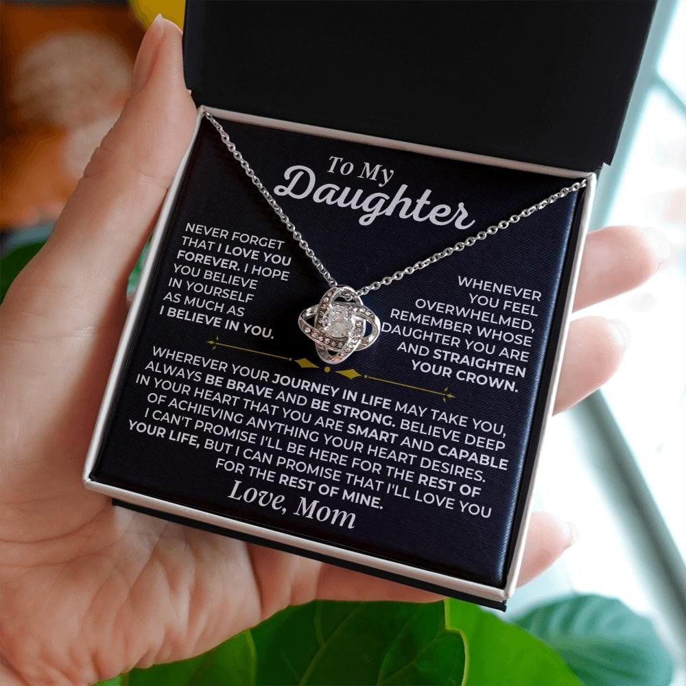 To My Daughter Love Knot Necklace