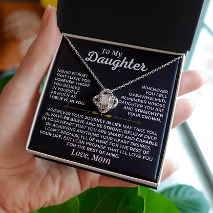 To My Daughter Love Knot Necklace