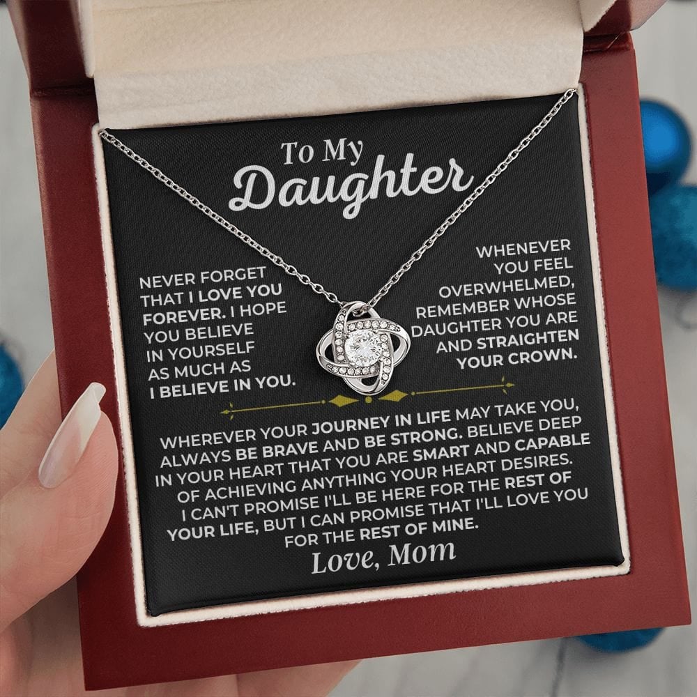 To My Daughter Love Knot Necklace