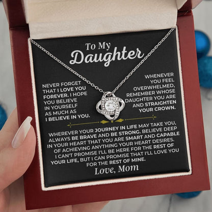 To My Daughter Love Knot Necklace