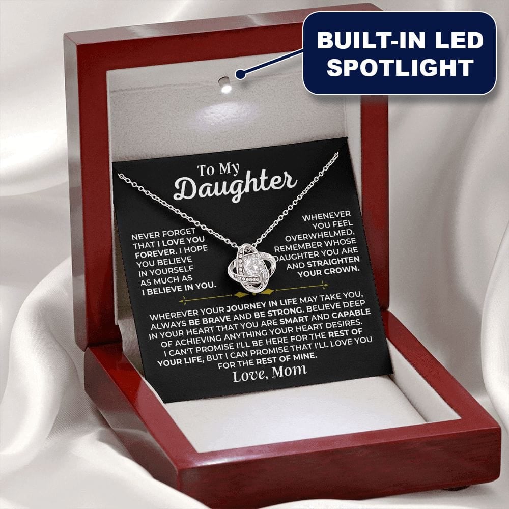 To My Daughter Love Knot Necklace
