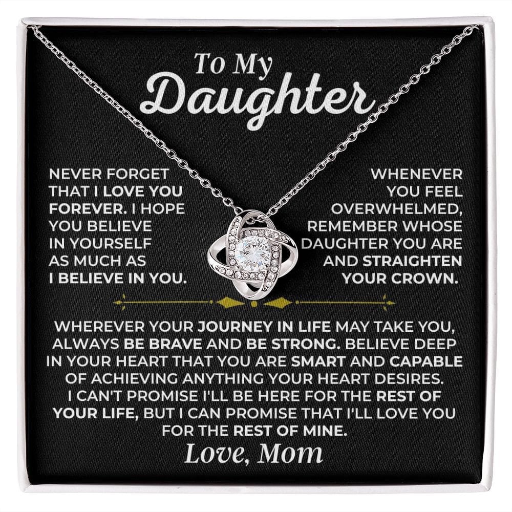 To My Daughter Love Knot Necklace