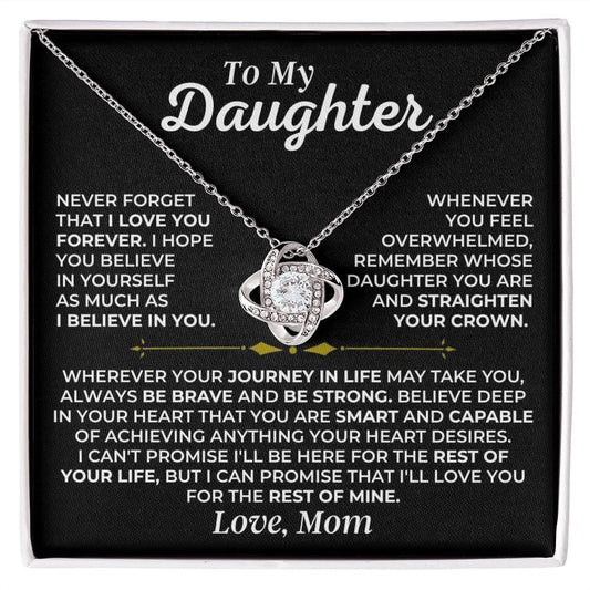 To My Daughter Love Knot Necklace