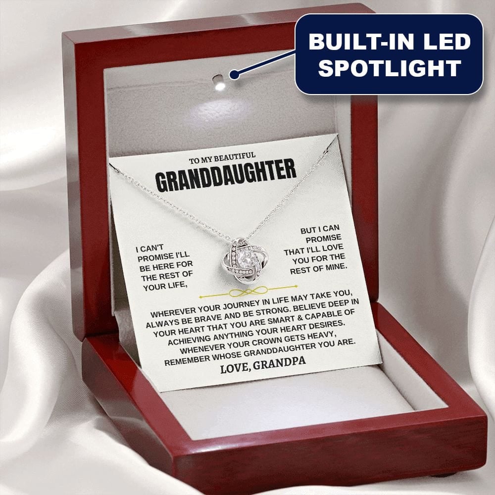 To My Granddaughter Love Knot Necklace