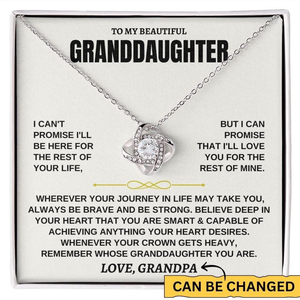 To My Granddaughter Love Knot Necklace