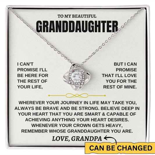 To My Granddaughter Love Knot Necklace