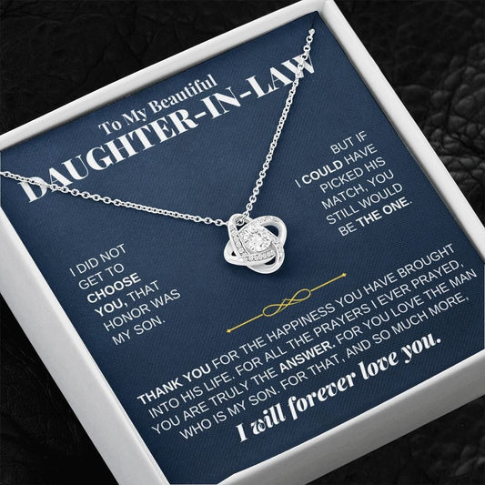 To My Daughter-in-law - Love Knot Necklace 7