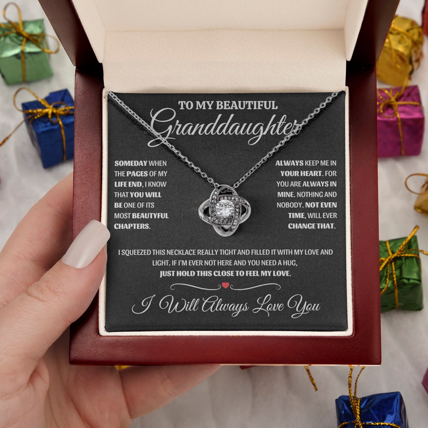 To My Granddaughter - Love Knot Necklace 3