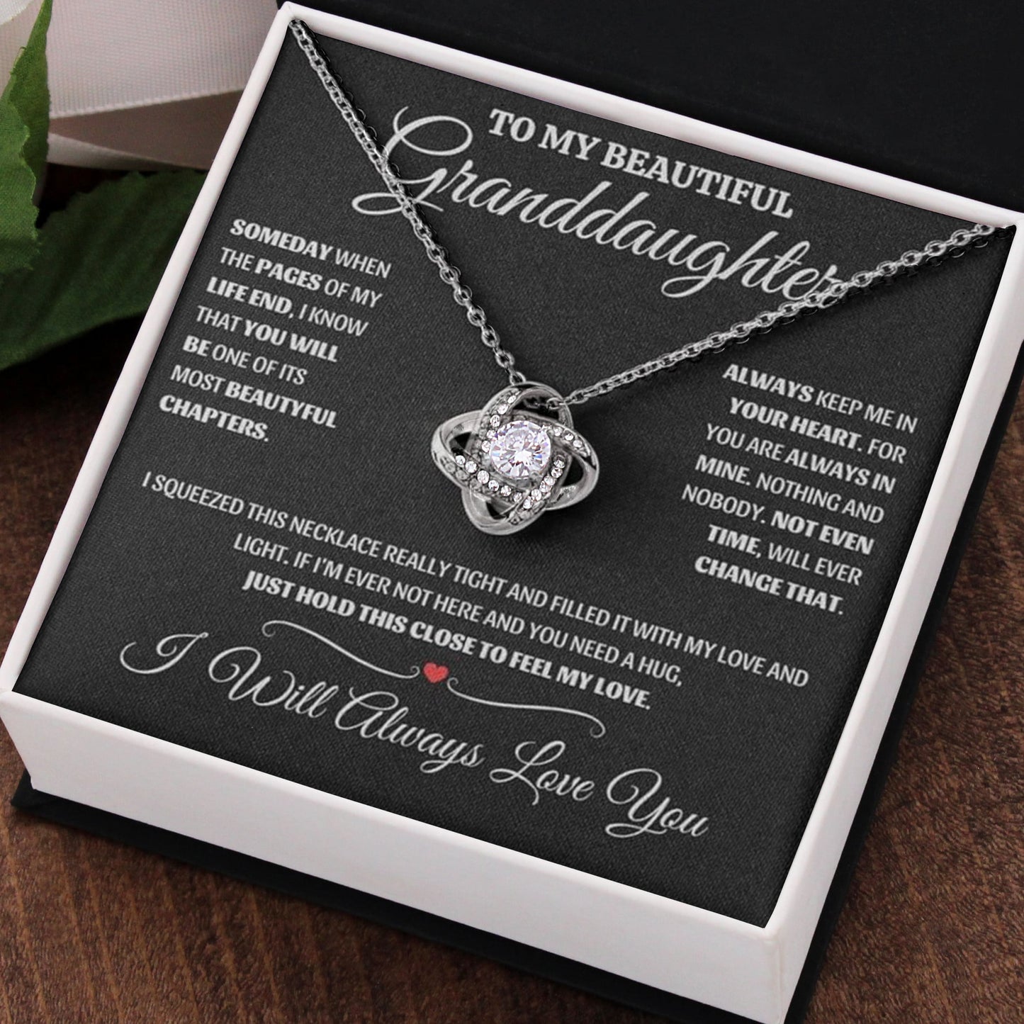 To My Granddaughter - Love Knot Necklace 3