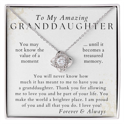 To My Granddaughter - Love Knot Necklace 4