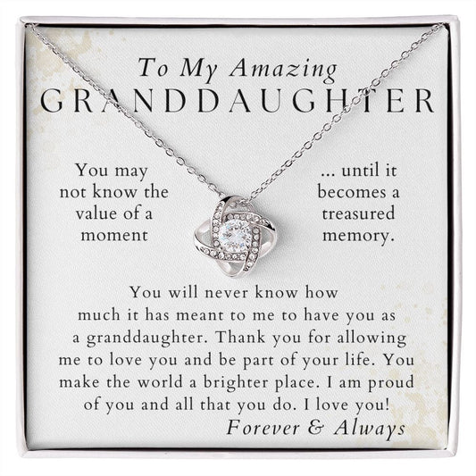 To My Granddaughter - Love Knot Necklace 4