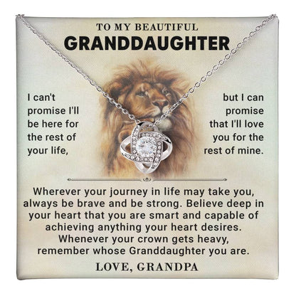To My Granddaughter Love Knot Necklace