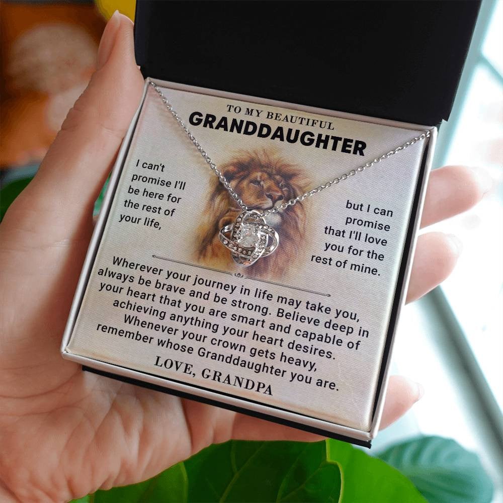 To My Granddaughter Love Knot Necklace