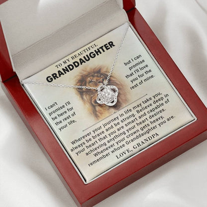 To My Granddaughter Love Knot Necklace