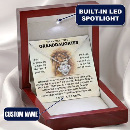 To My Granddaughter Love Knot Necklace