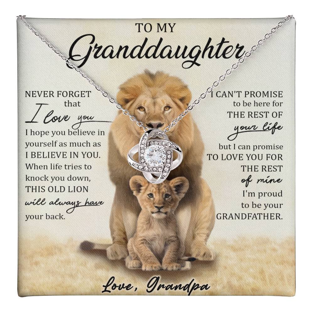 To My Granddaughter Love Knot Necklace-2