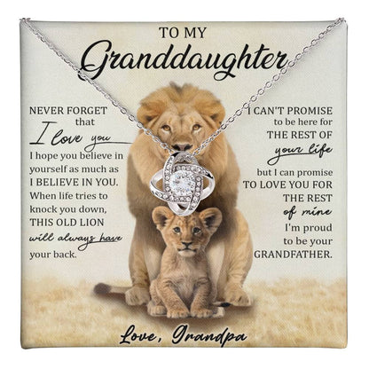 To My Granddaughter Love Knot Necklace-2