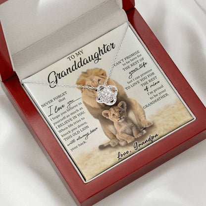 To My Granddaughter Love Knot Necklace-2