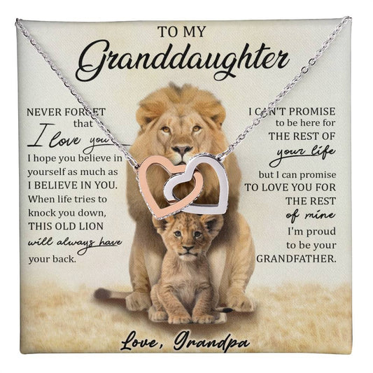 To My Granddaughter - Intertwined Hearts Keepsake Necklace