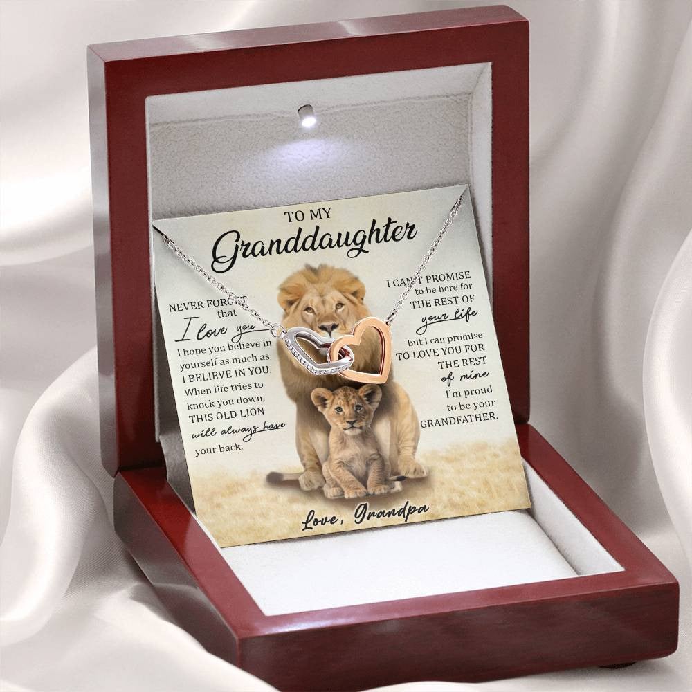 To My Granddaughter - Intertwined Hearts Keepsake Necklace