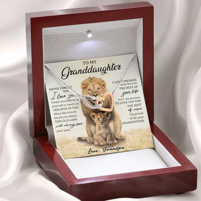 To My Granddaughter - Intertwined Hearts Keepsake Necklace