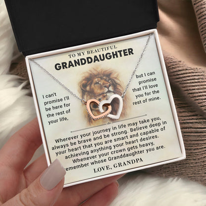 To My Beautiful Granddaughter - Intertwined Hearts Keepsake Necklace