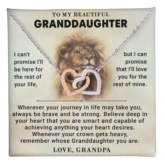 To My Beautiful Granddaughter - Intertwined Hearts Keepsake Necklace