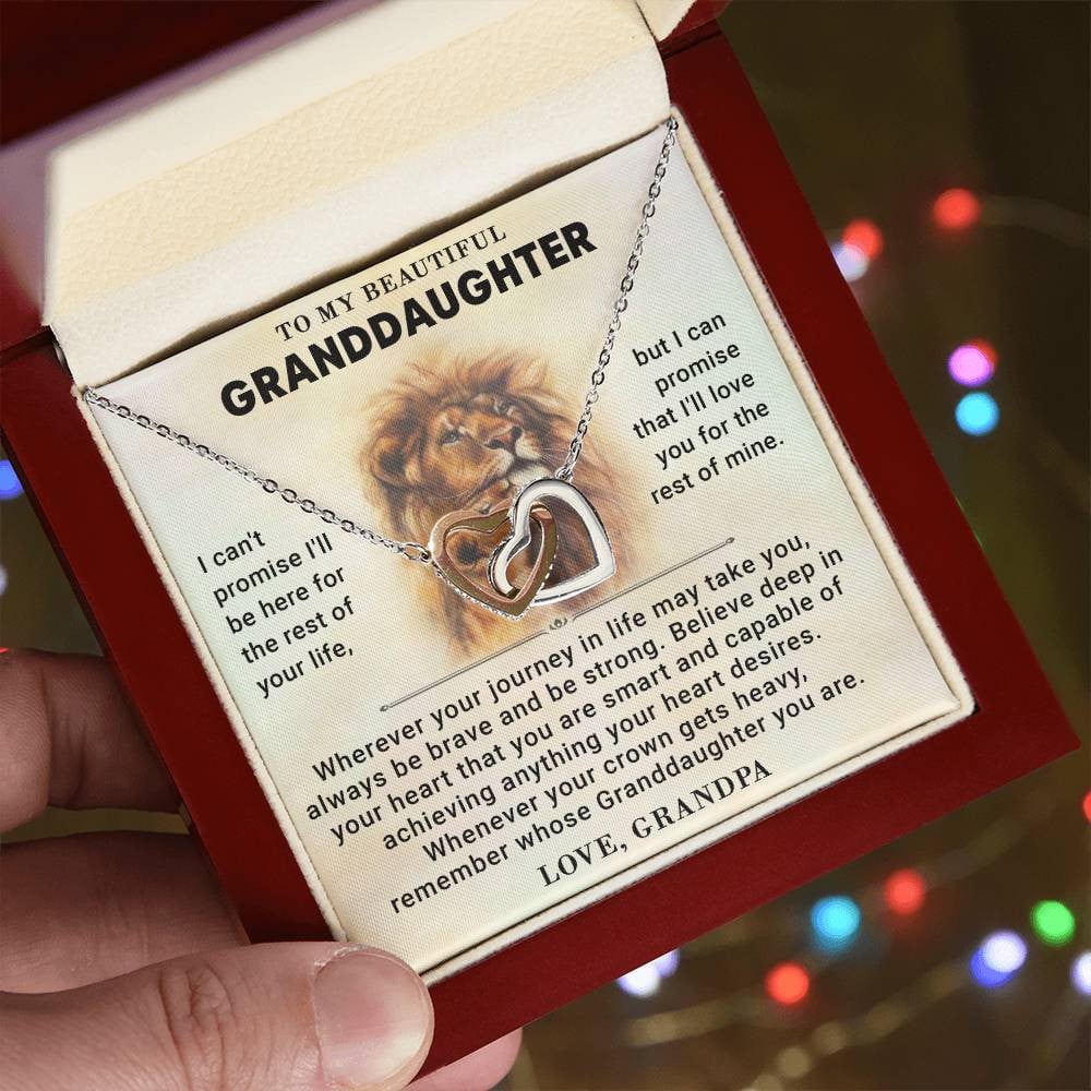 To My Beautiful Granddaughter - Intertwined Hearts Keepsake Necklace
