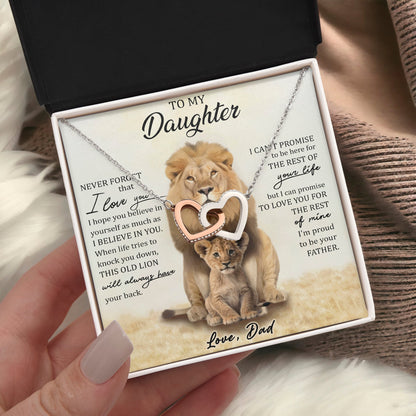 To My Daughter - Intertwined Hearts Keepsake Necklace