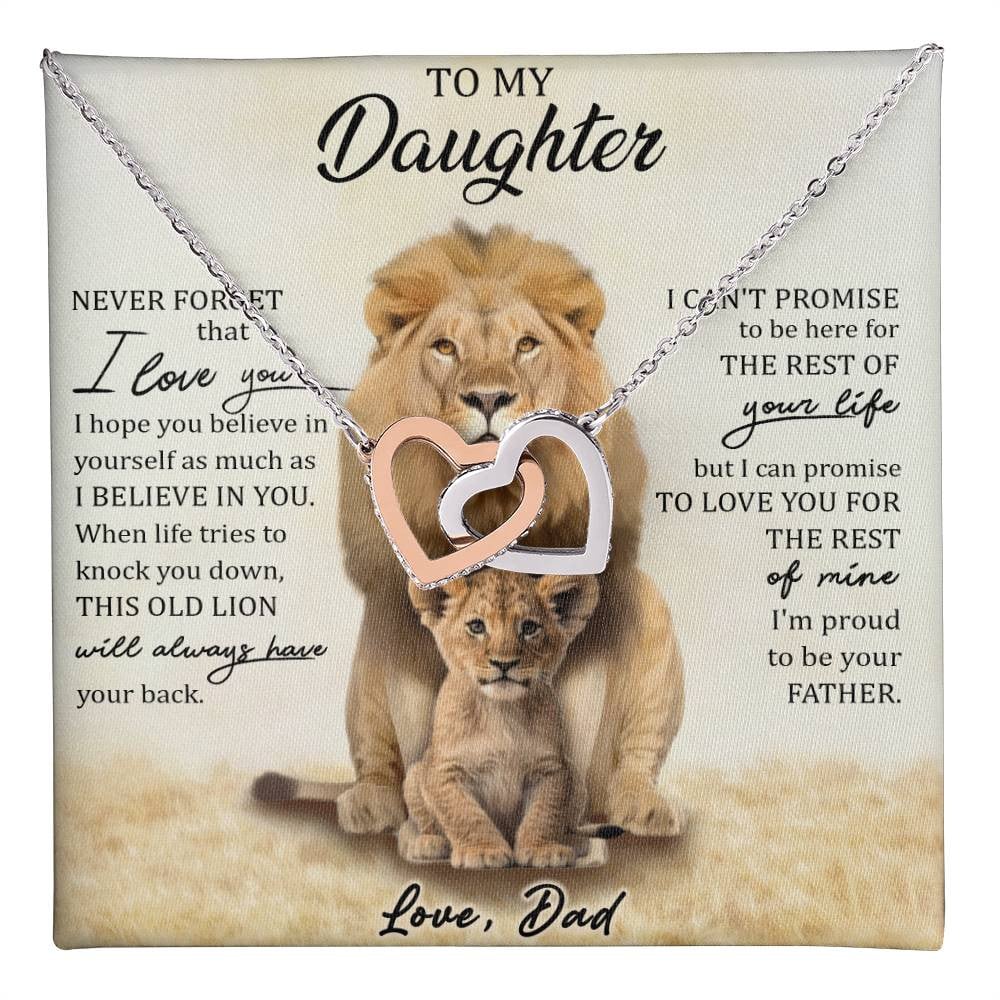 To My Daughter - Intertwined Hearts Keepsake Necklace