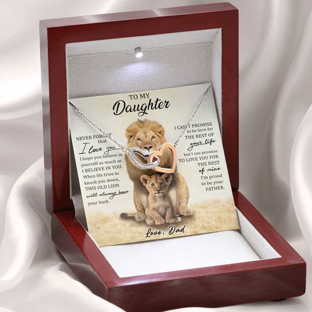 To My Daughter - Intertwined Hearts Keepsake Necklace