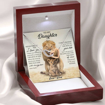 To My Daughter - Intertwined Hearts Keepsake Necklace