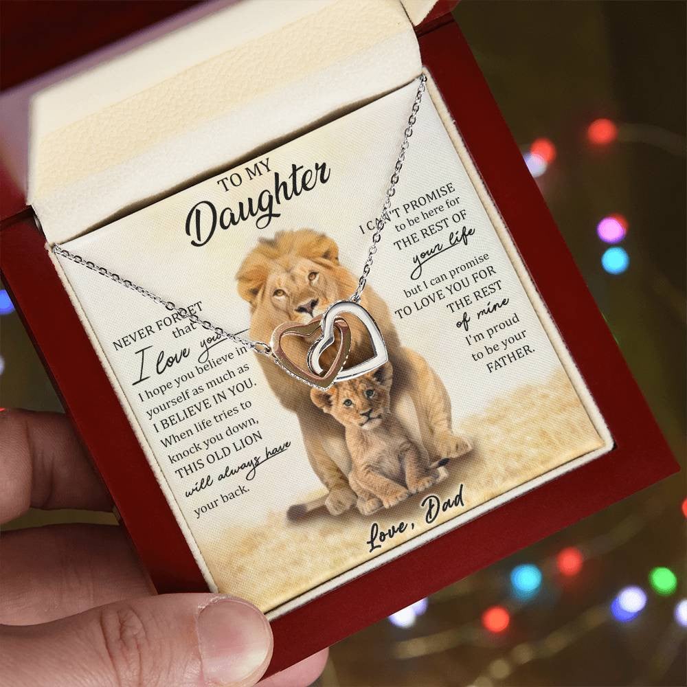 To My Daughter - Intertwined Hearts Keepsake Necklace