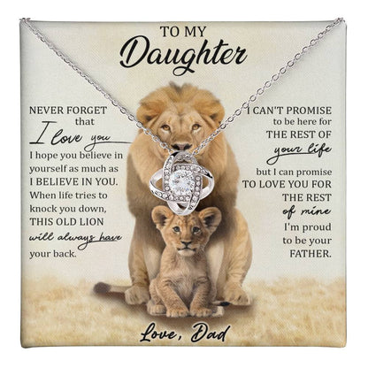 To My Daughter From Dad Love Knot Necklace-2