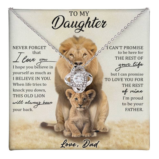 To My Daughter From Dad Love Knot Necklace-2