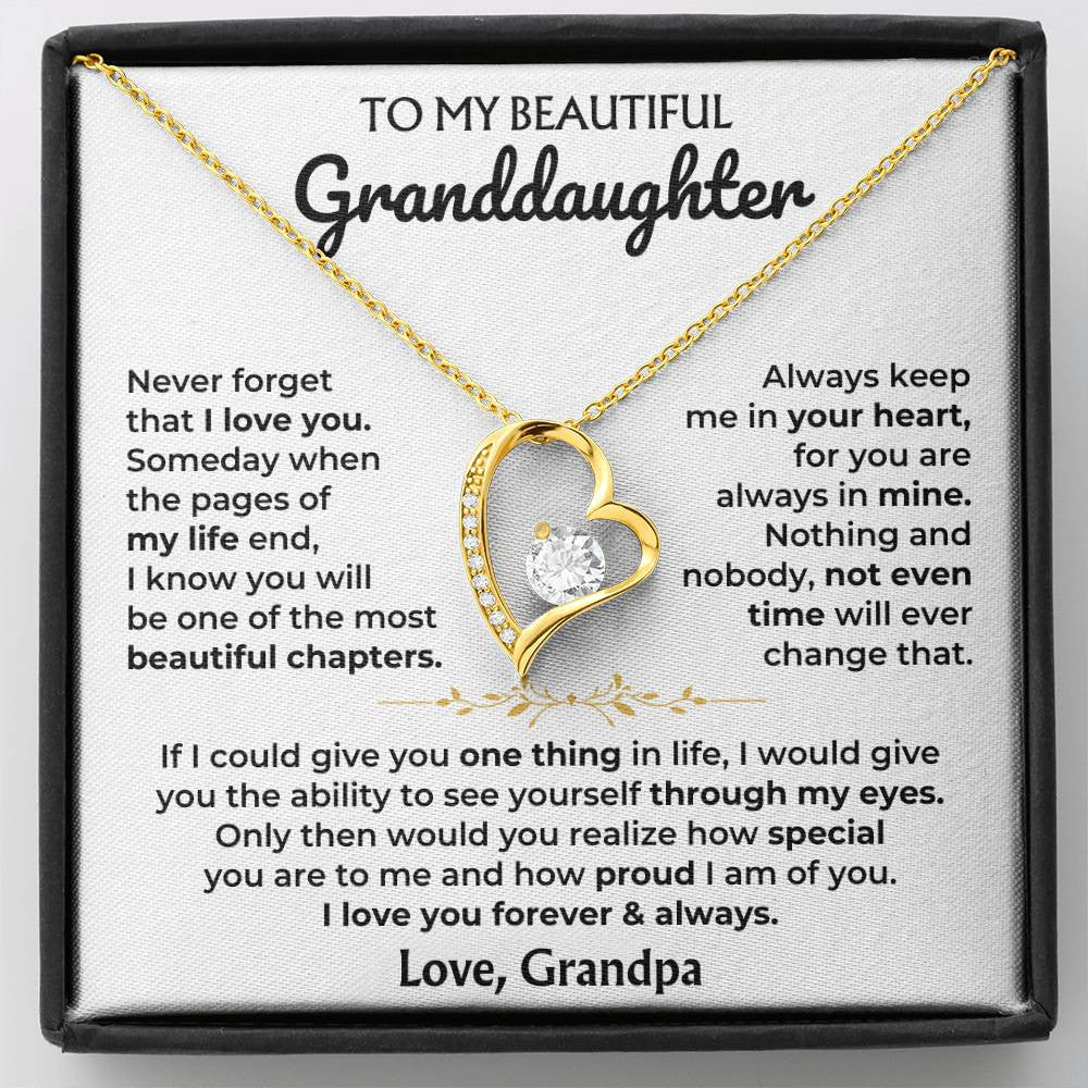 To My Beautiful Granddaughter Forever Love Necklace