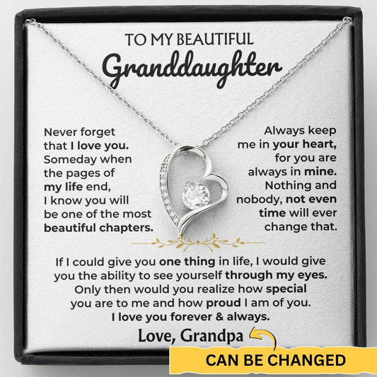 To My Beautiful Granddaughter Forever Love Necklace