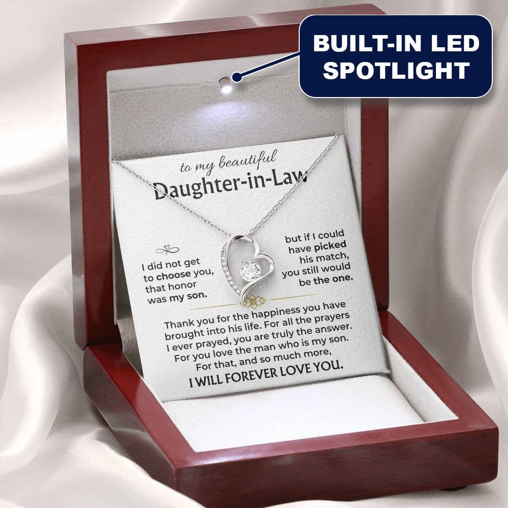 To My Beautiful Daughter-in-law Forever Love Necklace