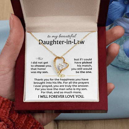 To My Beautiful Daughter-in-law Forever Love Necklace