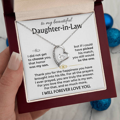 To My Beautiful Daughter-in-law Forever Love Necklace