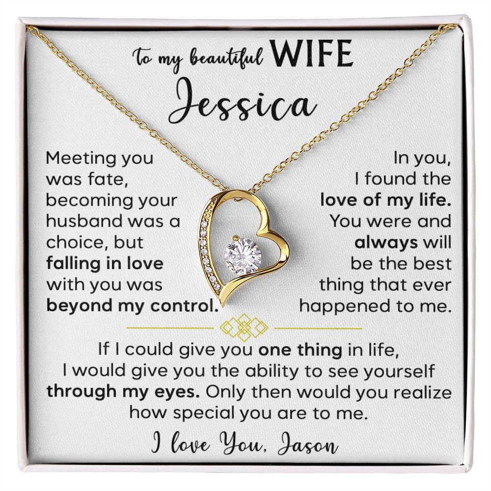 To My Beautiful Wife - Forever Love Necklace