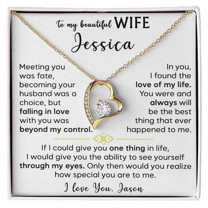 To My Beautiful Wife - Forever Love Necklace