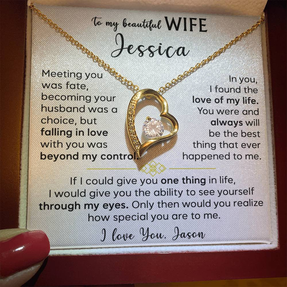 To My Beautiful Wife - Forever Love Necklace