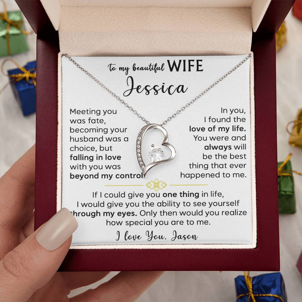 To My Beautiful Wife - Forever Love Necklace