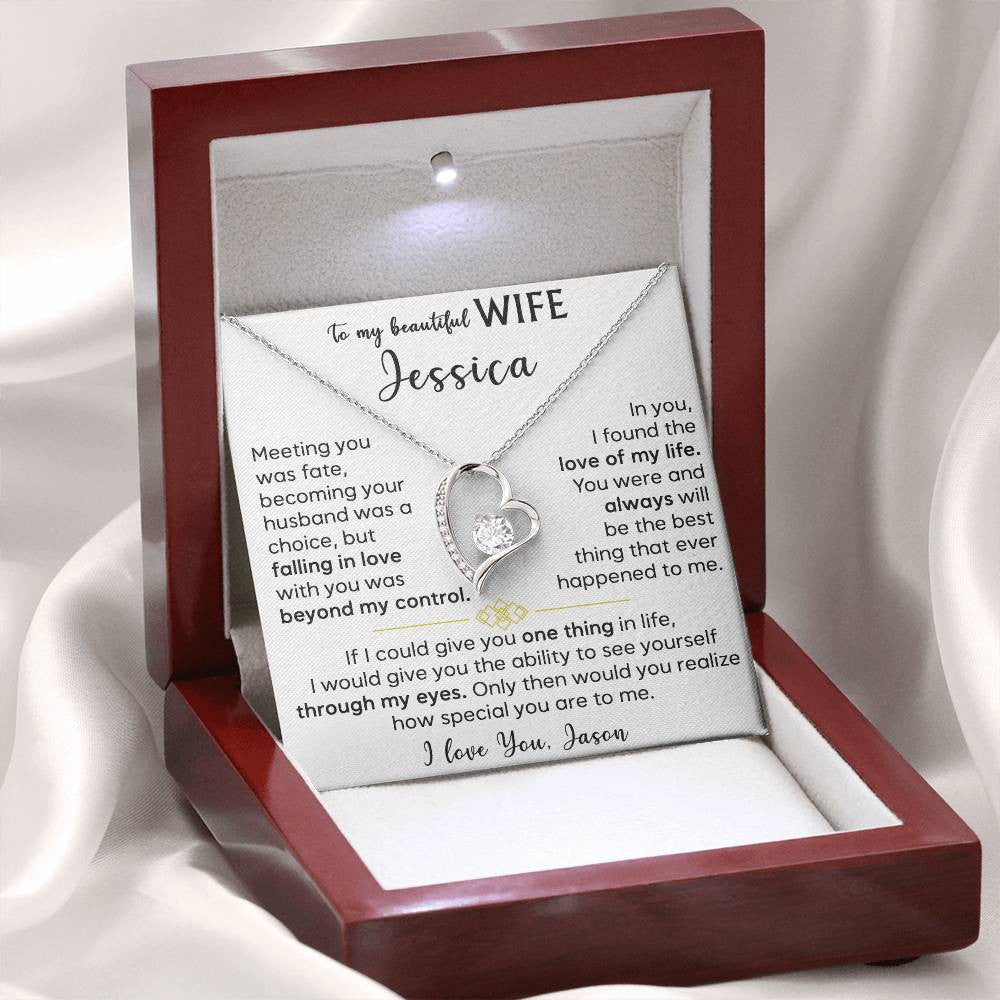 To My Beautiful Wife - Forever Love Necklace